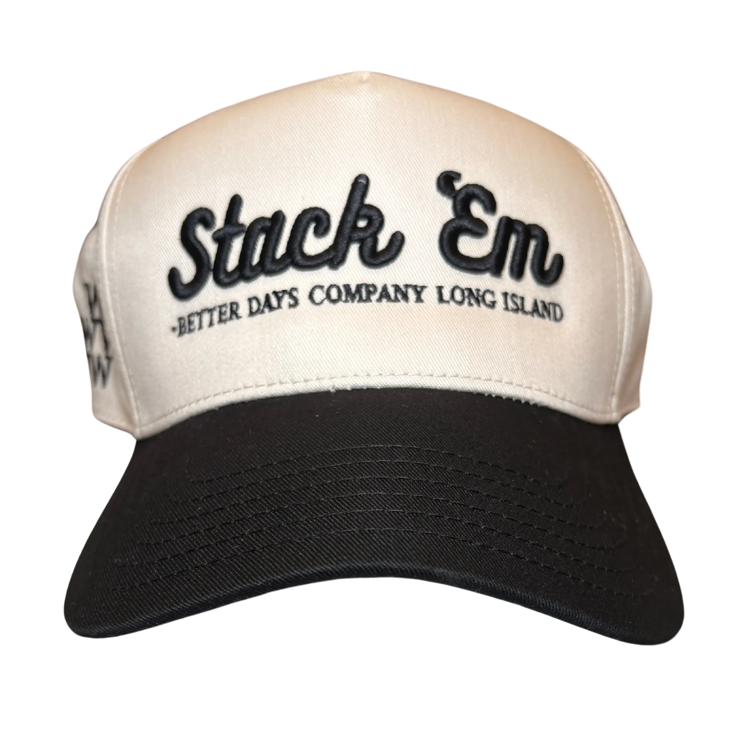 Better Days Company Long Island Stack 'Em W Two Tone Hat, stylish two-tone hat with adjustable strap and curved brim.