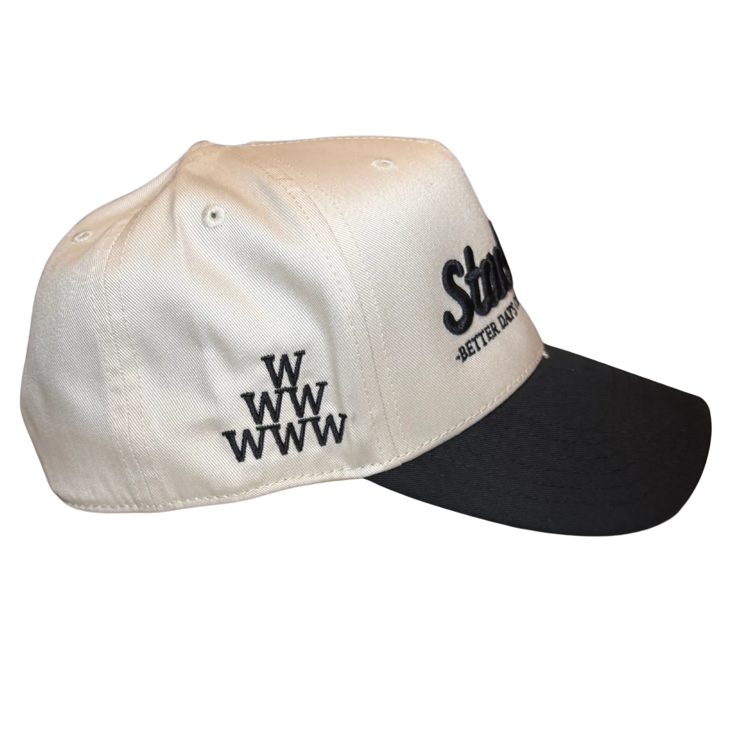 Better Days Company Long Island Stack 'Em W Two Tone Hat, stylish two-tone baseball cap with adjustable strap.